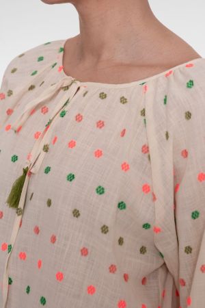  Ecru/Green/Blus
